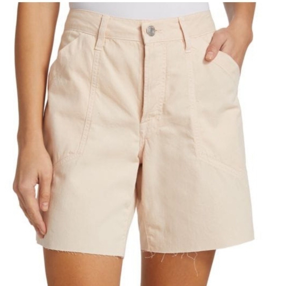 New FRAME Slouch Pocket Cotton Shorts in Washed‎ Nude Pink NWOT Size S